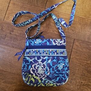 Vera Bradley Blue and Green Floral Crossbody Bag
